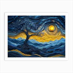 Inspired by Van Gogh - Starry Night Reimagined Art Print