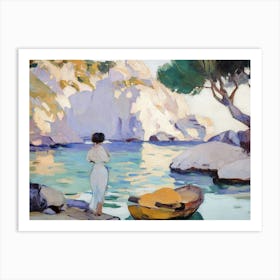 Woman In A Boat 1 Art Print