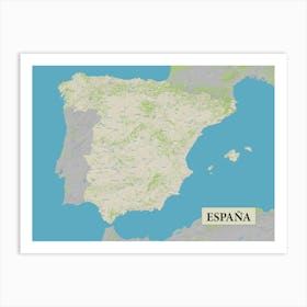 Spain map art Art Print