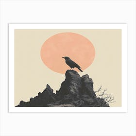 Crow On Rock Art Print