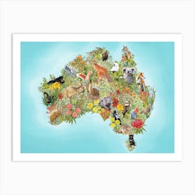 Map Of Australia  Art Print