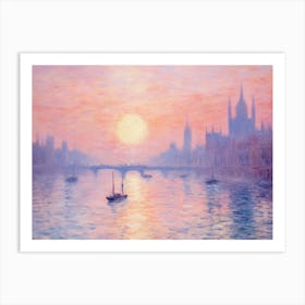 Sunset Over The Thames 1 Art Print