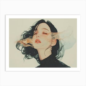 Girl With Black Hair 1 Art Print