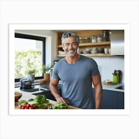 Healthy Man In Kitchen 5 Art Print