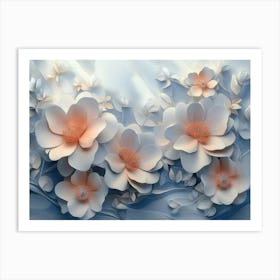 3d Flower Wallpaper Art Print