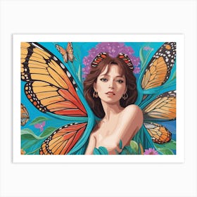 Butterfly Girl Emerging Art Print