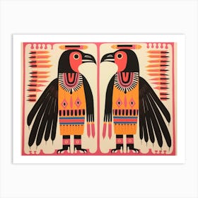 Crow 2 Folk Style Animal Illustration Art Print