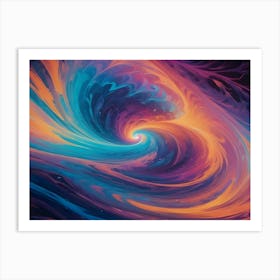 Abstract Image Of A Swirling Vortex Of Colors, Resembling A Galaxy Or A Cosmic Phenomenon Art Print