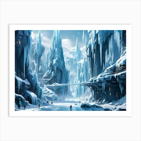 A futuristic city of Ice Art Print