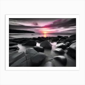 Sunset Over Rocks 9 Art Print