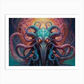 Mythical Tentacle Beast Portrait Art Print