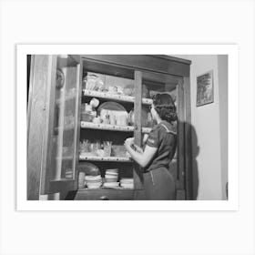 Mrs, Lee Wagoner, Wife Of Black Canyon Project Farmer, Sets The Table For Dinner, Canyon County, Idaho By Russell Lee Art Print