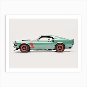 Toy Car 69 Mustang Boss 302 Teal Art Print