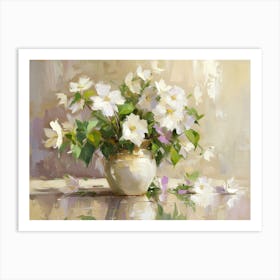 White flowers In A Vase Art Print