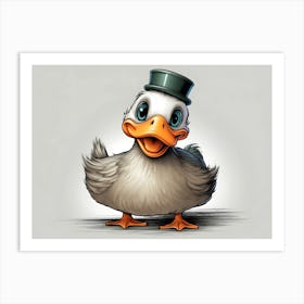 Duck In A Top Hat Art Print