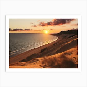 Sunset On Sand Dunes Art Print