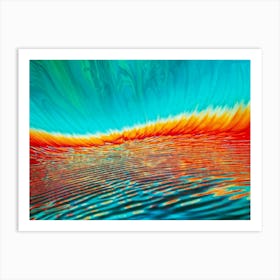 Abstract Background Featuring A Wave Cresting With Vibrant Tropical Ocean Hues Merge Of Turquoise A Art Print