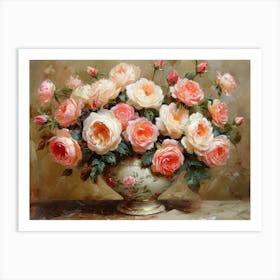 Roses In A Vase Art Print