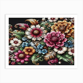 Russian Floral Painting Art Print