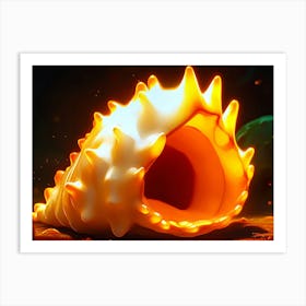 Sea Shell With Flames Art Print