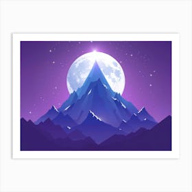 Moonlight Over Mountains 5 Art Print