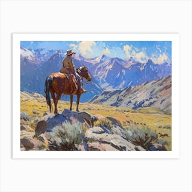 Cowboy In Sierra Nevada 2 Art Print