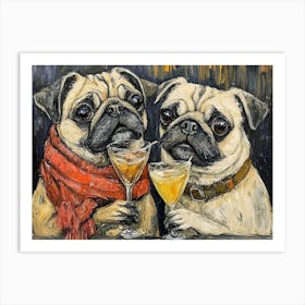 Elegant Pugs 6 Art Print