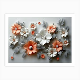 Flowers On A Wall 13 Art Print