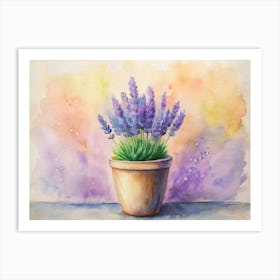 Watercolor Of Lavender Art Print