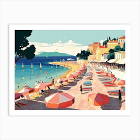 French Riviera Vintage Landscape 1 Art Print