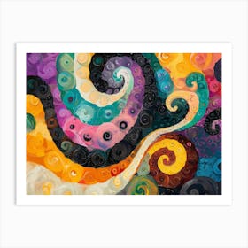 Spiral Swirls Abstract Painting Art Print