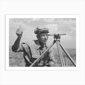 Untitled Photo, Possibly Related To Fsa (Farm Security Administration) Client Running A Line With Transit Art Print