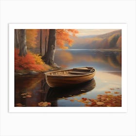 Boat On A Lake Art Print