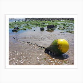 Yellow Buoy On The Beach Art Print
