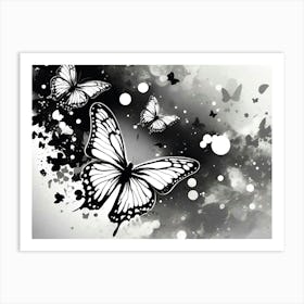 Black And White Butterflies 27 Art Print