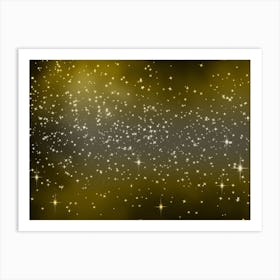 Yellow Grey Tone Shining Star Background Art Print