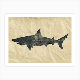 Smallscale Cookiecutter Shark Silhouette 3 Art Print