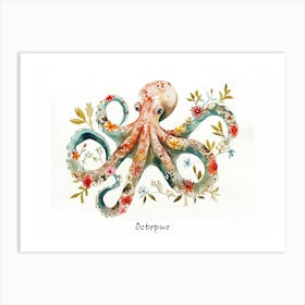 Little Floral Octopus 2 Poster Art Print