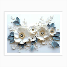 3d Paper Flowers 1 Art Print