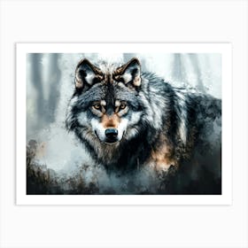 Fantasy Illustration of a Wild Animal Wolf 1 Art Print