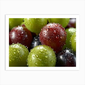 Grapes With Water Droplets Art Print