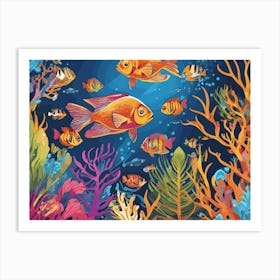 Fishes Under The Sea Art Print