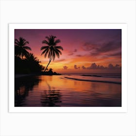 Sunset On The Beach 20 Art Print