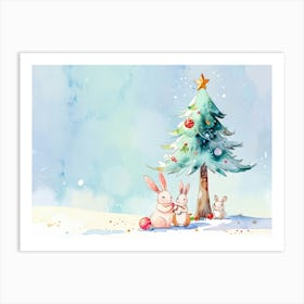 Watercolor Christmas Tree 1 Art Print