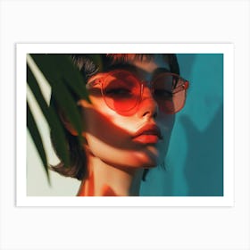 Portrait Of A Woman Wearing Sunglasses 1 Art Print