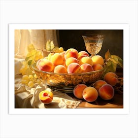 Peaches And Grapes Art Print