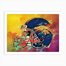 Denver Broncos Helmet Abstract Art Print