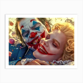 Joker And Marylin Monroe,Colorful,Pop Culture,Bizarre Art Print