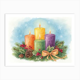 Christmas Candles Art Print