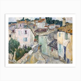 Village Hues Painting Inspired By Paul Cezanne Art Print